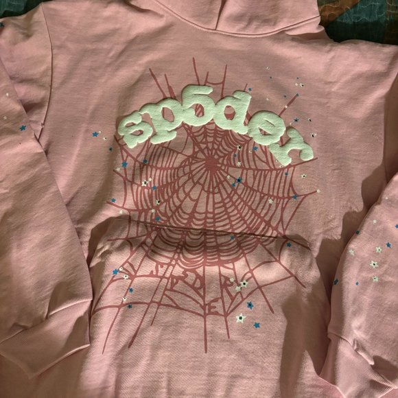Sp5der OG Web Hoodie Pink - Picture 3 of 4